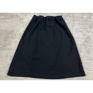 Bend Over Skirt Women 12 Black A-Line Midi Elastic Waist‎ Solid Career 55920E